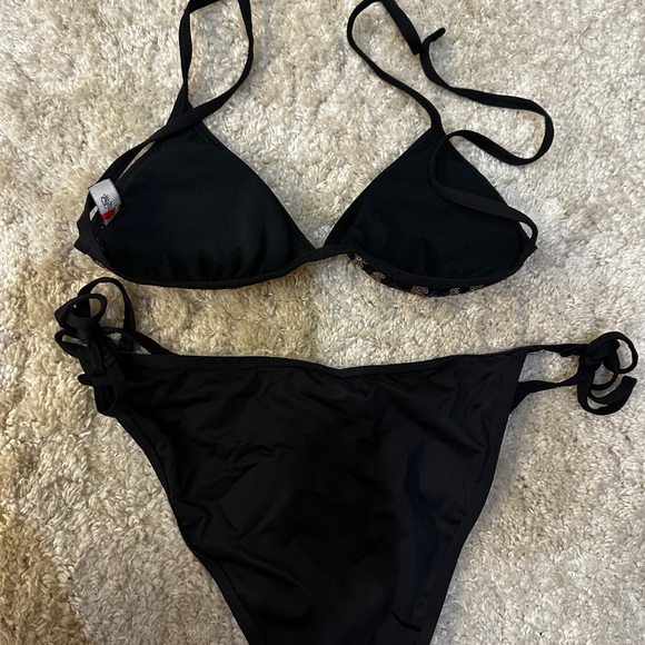 Sexy Forplay Leopard Sequin Triangle Bikini w/ Side Tie Bottom Swimwear Size S - Picture 3 of 13